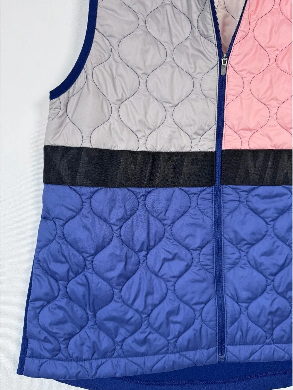 Nike AeroLayer Running Vest Women’s S Quilted Insulated Colorblock Pink Blue